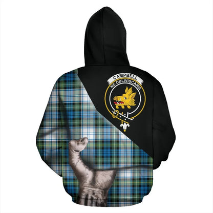 Printivon Campbell Dress Ancient Tartan Clan Crest Hoodie Patronage