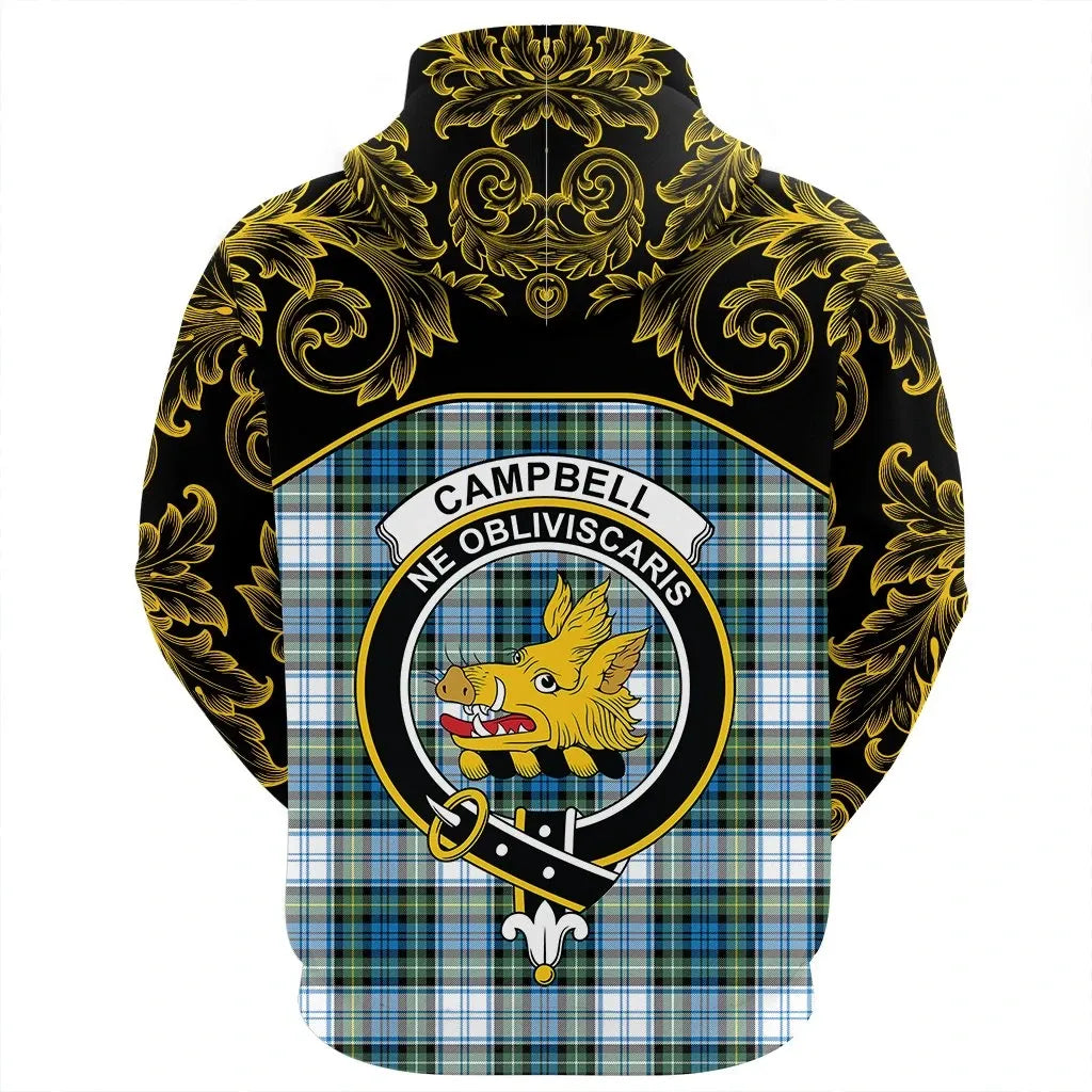 Printivon Campbell Dress Ancient Tartan Clan Crest Zip Hoodie Empire I