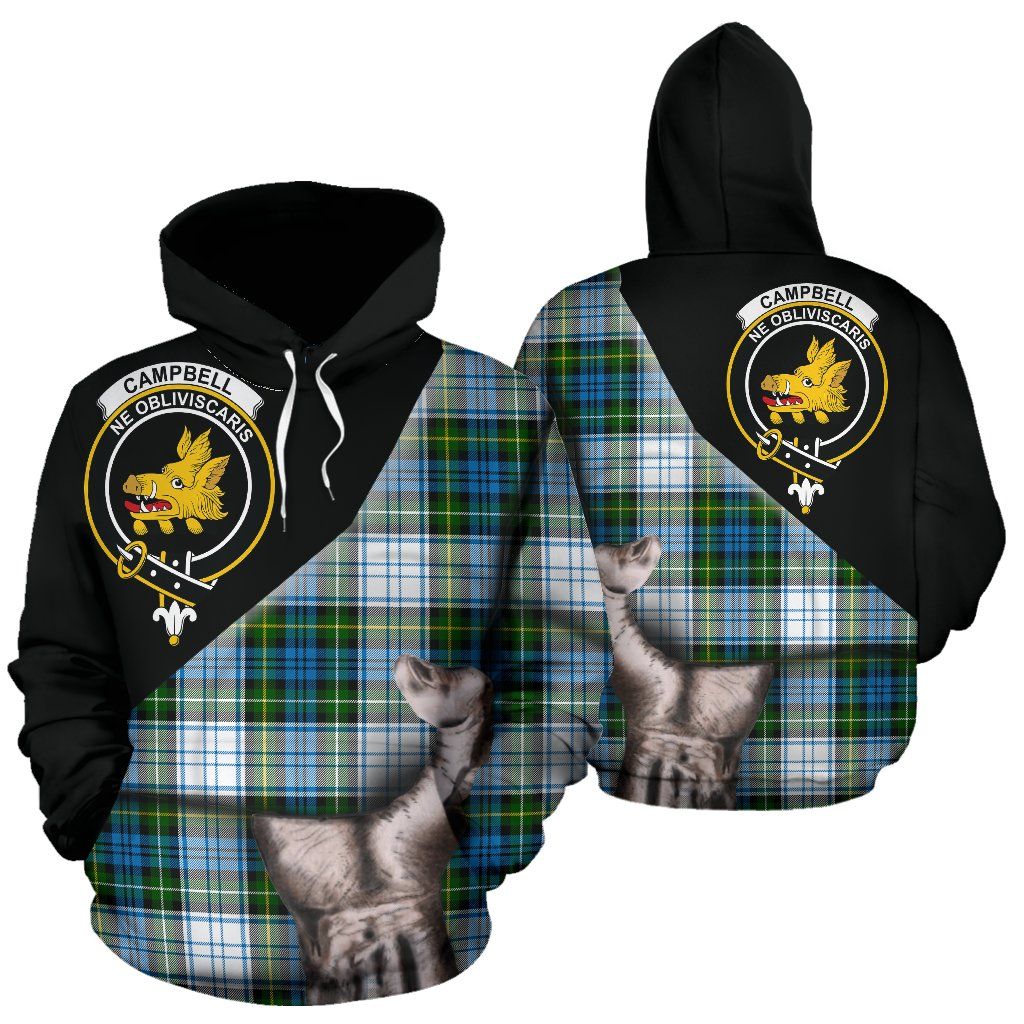 Printivon Campbell Dress Tartan Clan Crest Hoodie Patronage