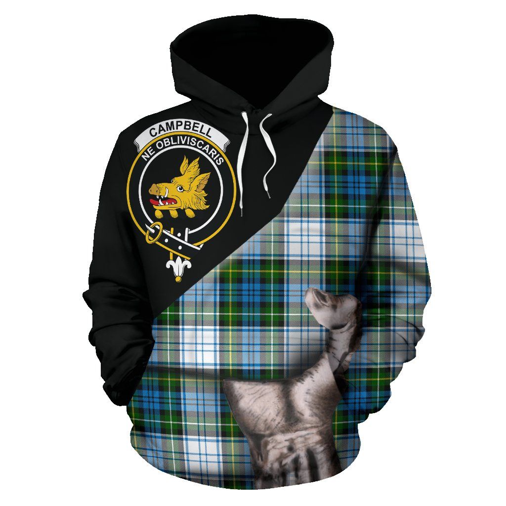 Printivon Campbell Dress Tartan Clan Crest Hoodie Patronage