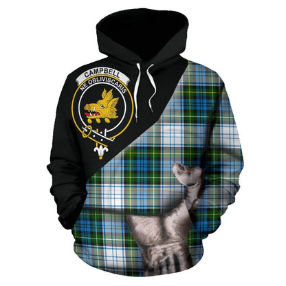 Printivon Campbell Dress Tartan Clan Crest Hoodie Patronage