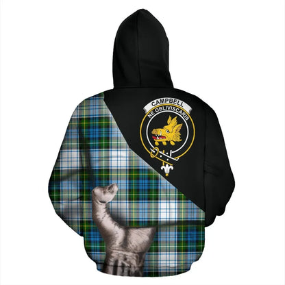 Printivon Campbell Dress Tartan Clan Crest Hoodie Patronage