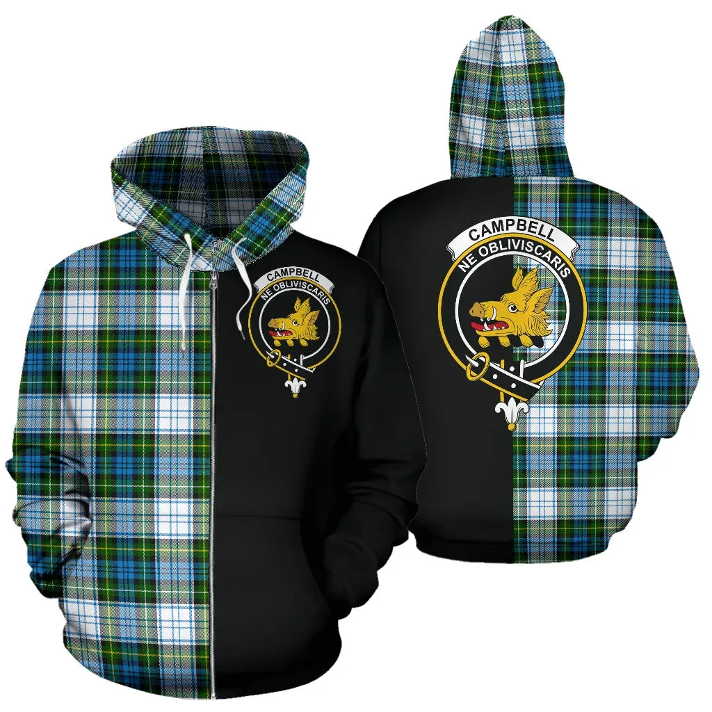 Printivon Campbell Dress Tartan Hoodie Half Of Me