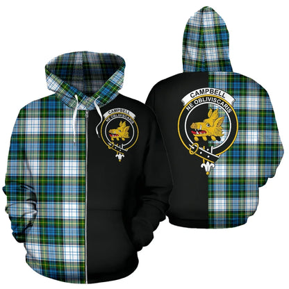 Printivon Campbell Dress Tartan Hoodie Half Of Me