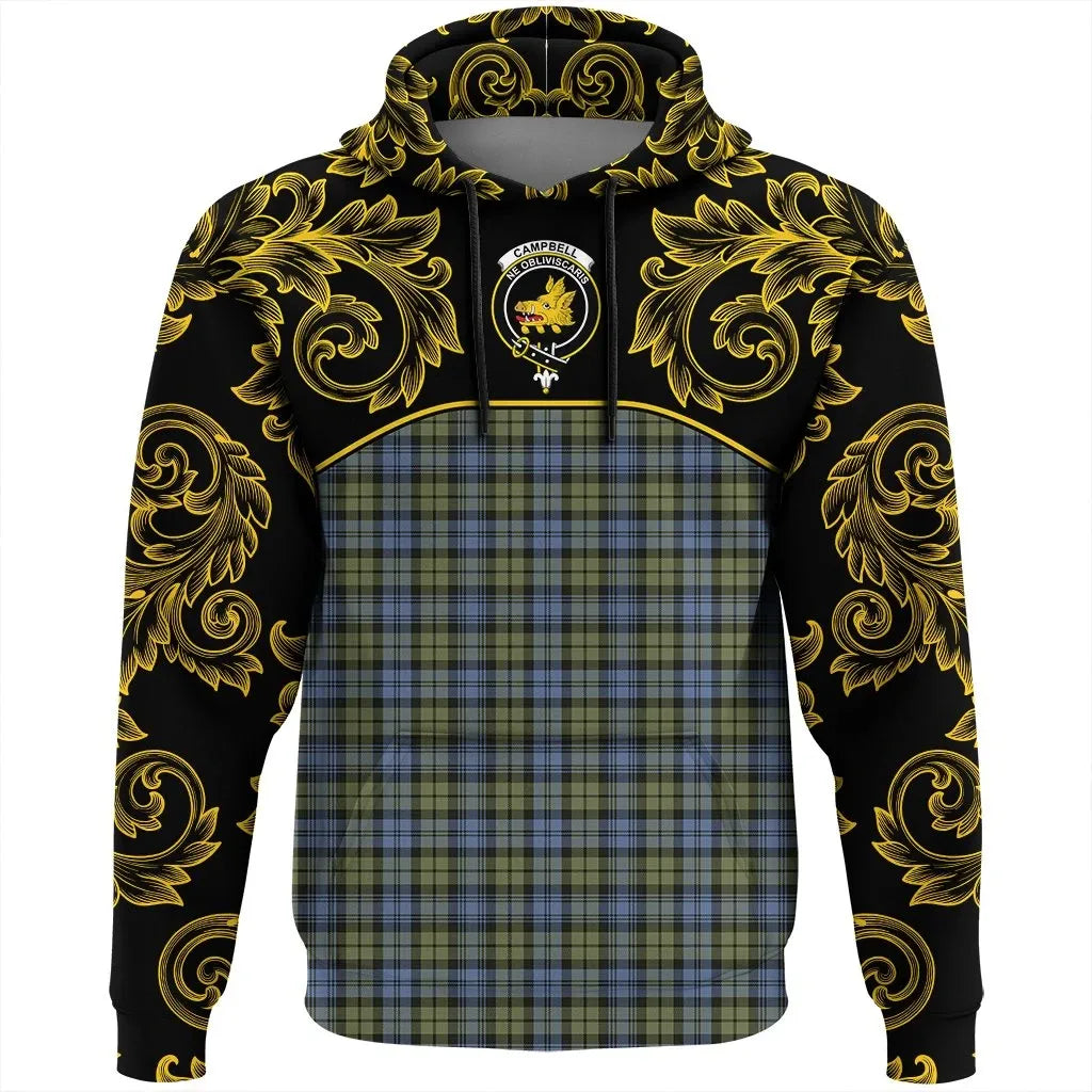 Printivon Campbell Faded Tartan Clan Crest Hoodie Empire I