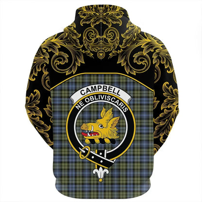 Printivon Campbell Faded Tartan Clan Crest Hoodie Empire I