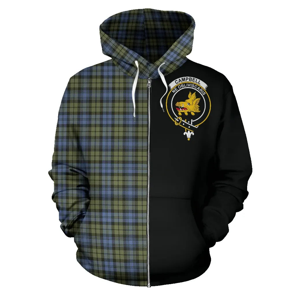 Printivon Campbell Faded Tartan Hoodie Half Of Me