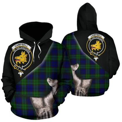 Printivon Campbell Modern Tartan Clan Crest Hoodie Patronage