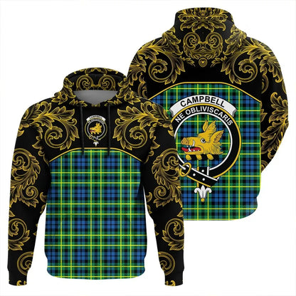 Printivon Campbell Of Breadalbane Ancient Tartan Clan Crest Hoodie Empire I