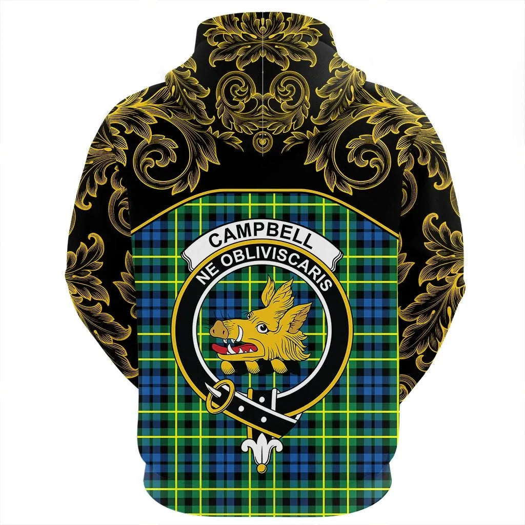 Printivon Campbell Of Breadalbane Ancient Tartan Clan Crest Hoodie Empire I