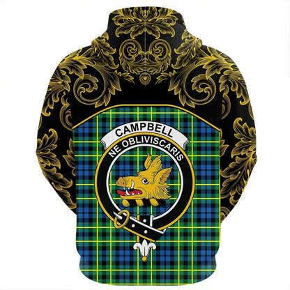 Printivon Campbell Of Breadalbane Ancient Tartan Clan Crest Hoodie Empire I