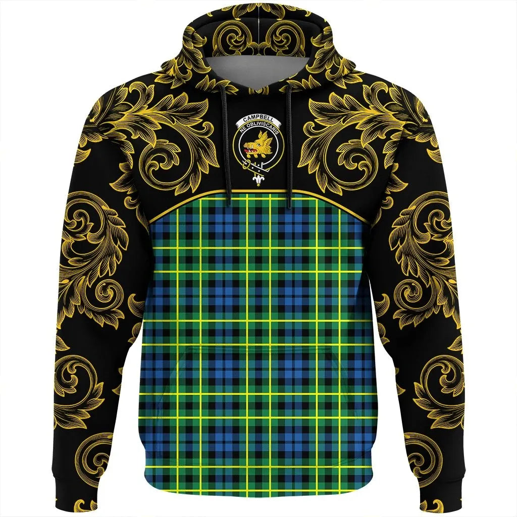 Printivon Campbell Of Breadalbane Ancient Tartan Clan Crest Hoodie Empire I