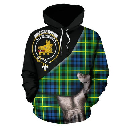 Printivon Campbell Of Breadalbane Ancient Tartan Clan Crest Hoodie Patronage