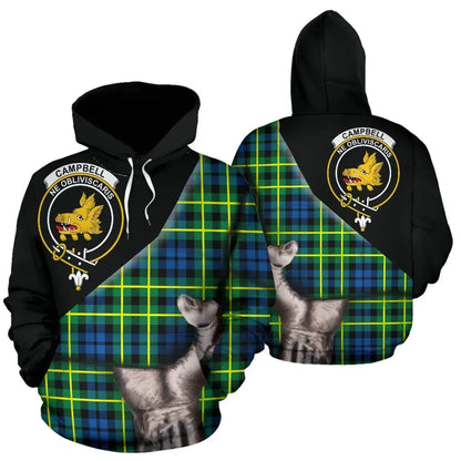Printivon Campbell Of Breadalbane Ancient Tartan Clan Crest Hoodie Patronage