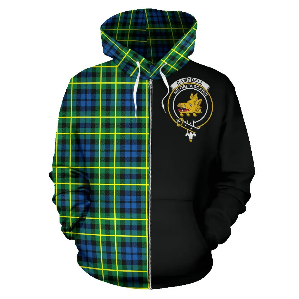 Printivon Campbell Of Breadalbane Ancient Tartan Hoodie Half Of Me