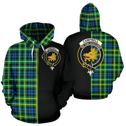 Printivon Campbell Of Breadalbane Ancient Tartan Hoodie Half Of Me