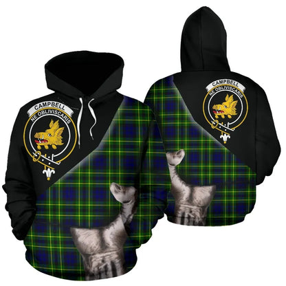Printivon Campbell Of Breadalbane Modern Tartan Clan Crest Hoodie Patronage