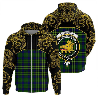 Printivon Campbell Of Breadalbane Modern Tartan Clan Crest Zip Hoodie Empire I