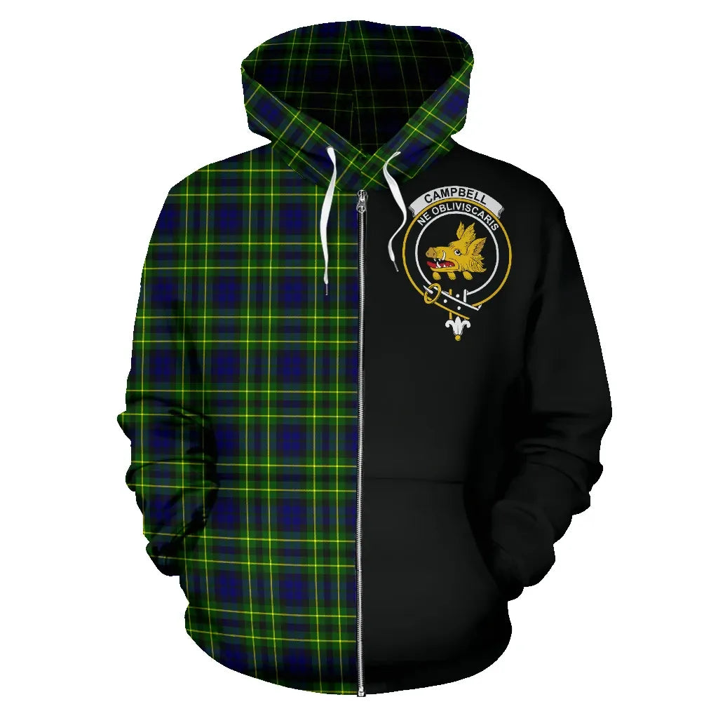 Printivon Campbell Of Breadalbane Modern Tartan Hoodie Half Of Me