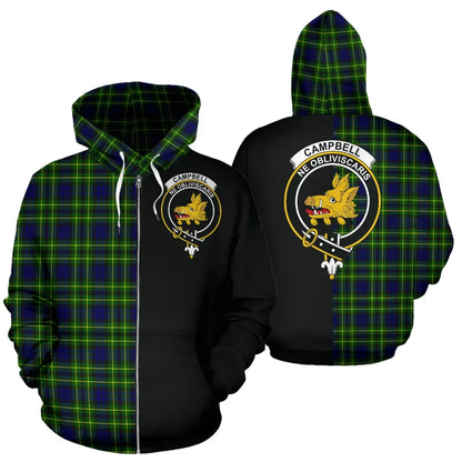 Printivon Campbell Of Breadalbane Modern Tartan Hoodie Half Of Me