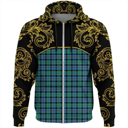 Printivon Campbell Of Cawdor Ancient Tartan Clan Crest Zip Hoodie Empire I