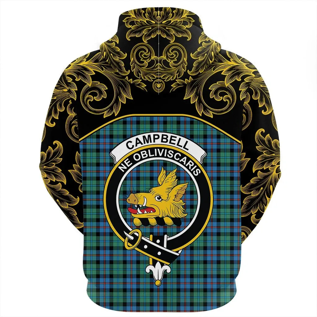 Printivon Campbell Of Cawdor Ancient Tartan Clan Crest Zip Hoodie Empire I