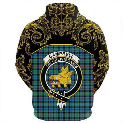 Printivon Campbell Of Cawdor Ancient Tartan Clan Crest Zip Hoodie Empire I