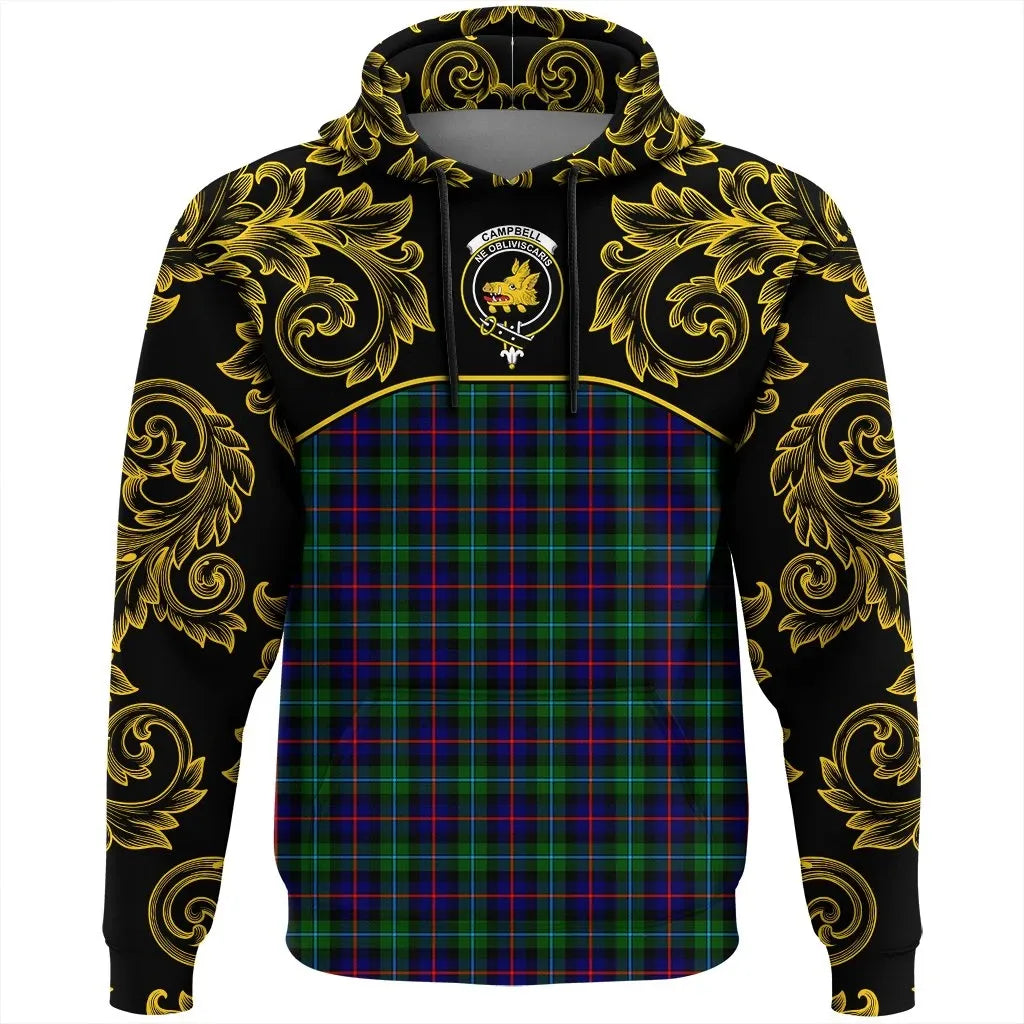 Printivon Campbell Of Cawdor Modern Tartan Clan Crest Hoodie Empire I