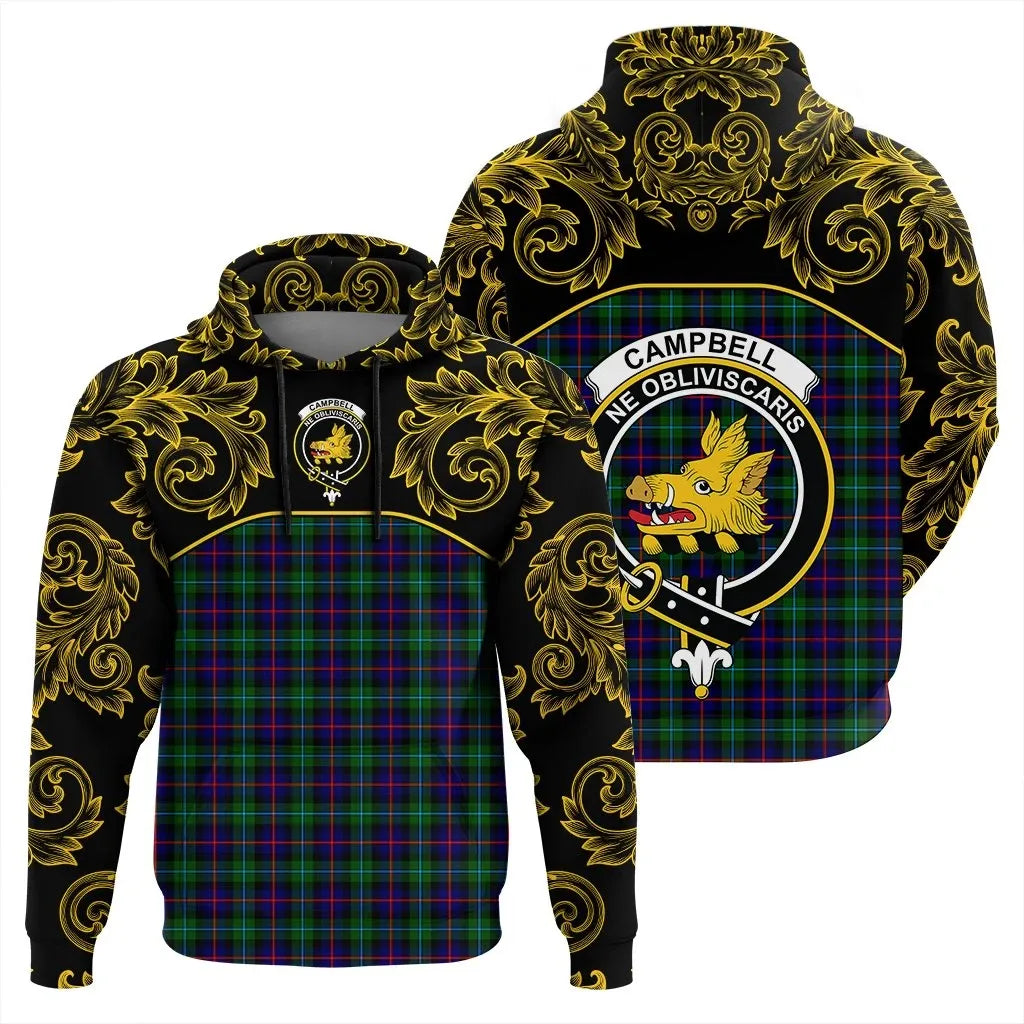 Printivon Campbell Of Cawdor Modern Tartan Clan Crest Hoodie Empire I
