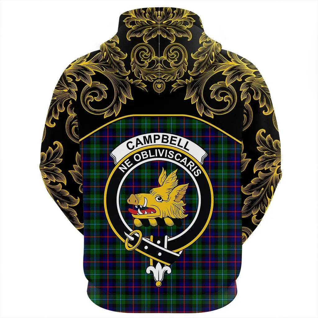 Printivon Campbell Of Cawdor Modern Tartan Clan Crest Zip Hoodie Empire I