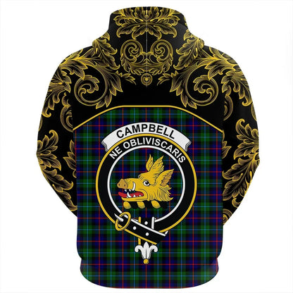 Printivon Campbell Of Cawdor Modern Tartan Clan Crest Zip Hoodie Empire I