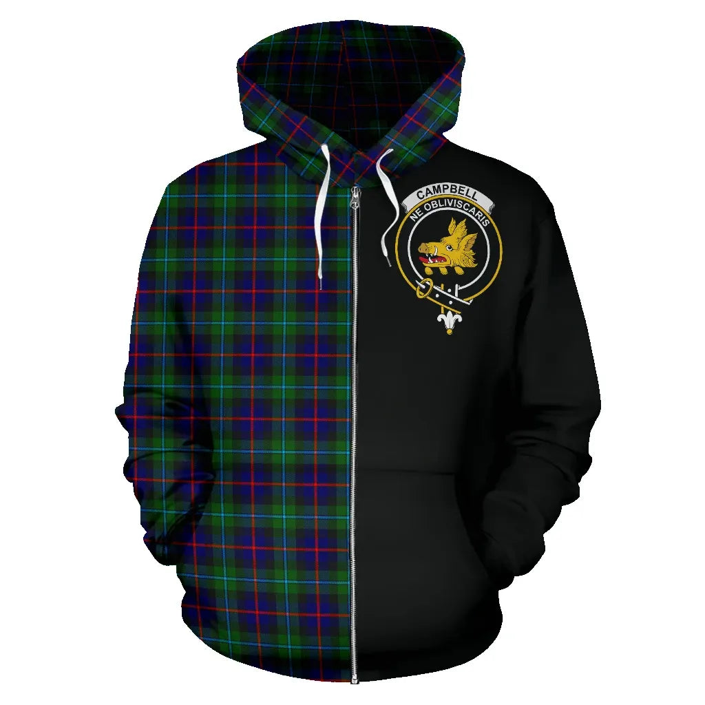 Printivon Campbell Of Cawdor Modern Tartan Hoodie Half Of Me