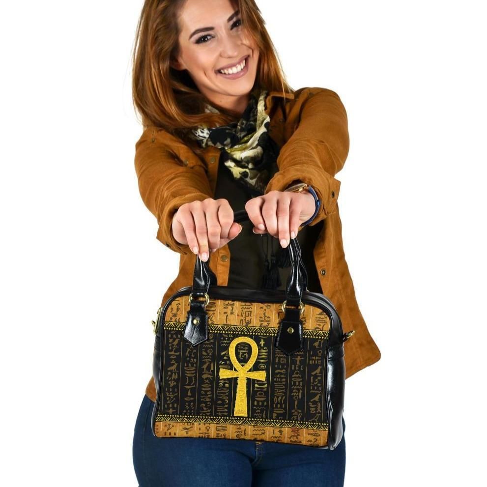 African Shoulder Handbag Ankh Egypt
