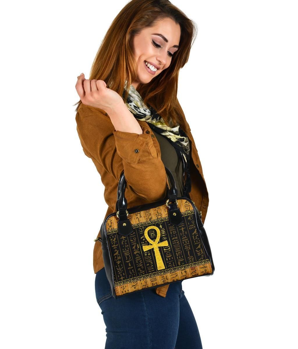 African Shoulder Handbag Ankh Egypt