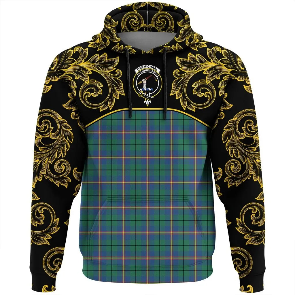 Printivon Carmichael Ancient Tartan Clan Crest Hoodie Empire I