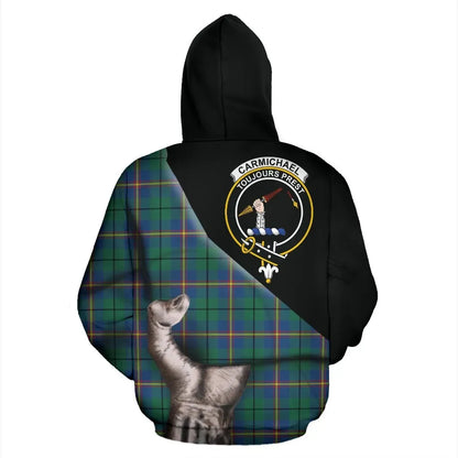Printivon Carmichael Ancient Tartan Clan Crest Hoodie Patronage