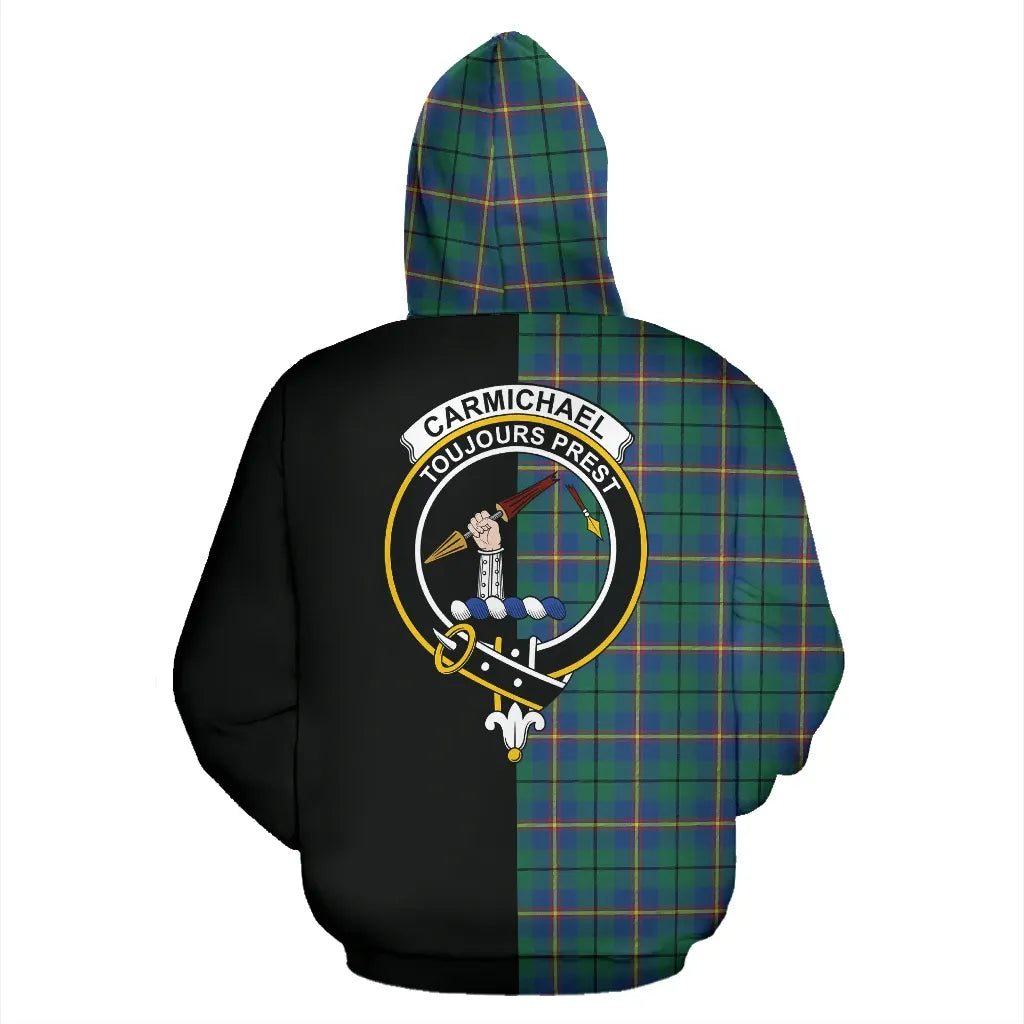 Printivon Carmichael Ancient Tartan Hoodie Half Of Me