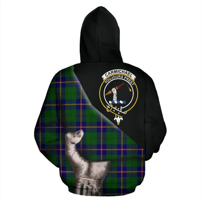 Printivon Carmichael Modern Tartan Clan Crest Hoodie Patronage