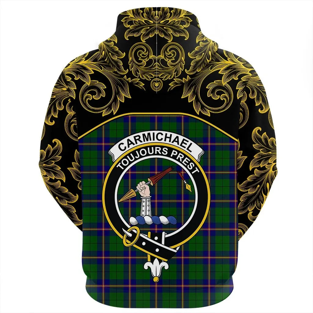 Printivon Carmichael Modern Tartan Clan Crest Zip Hoodie Empire I