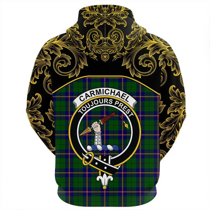 Printivon Carmichael Modern Tartan Clan Crest Zip Hoodie Empire I