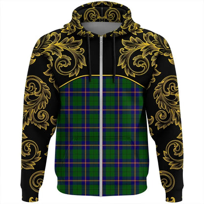 Printivon Carmichael Modern Tartan Clan Crest Zip Hoodie Empire I