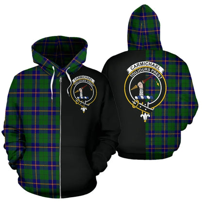 Printivon Carmichael Modern Tartan Hoodie Half Of Me