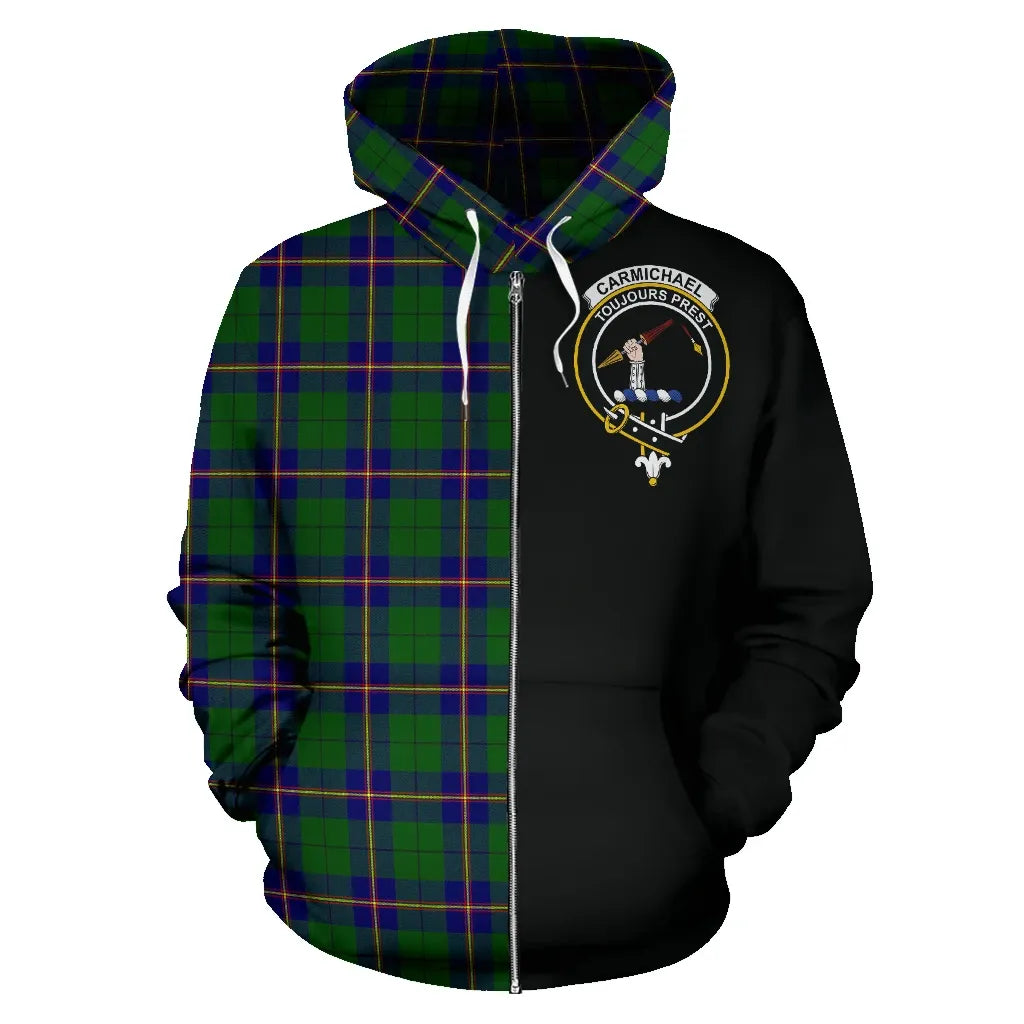 Printivon Carmichael Modern Tartan Hoodie Half Of Me