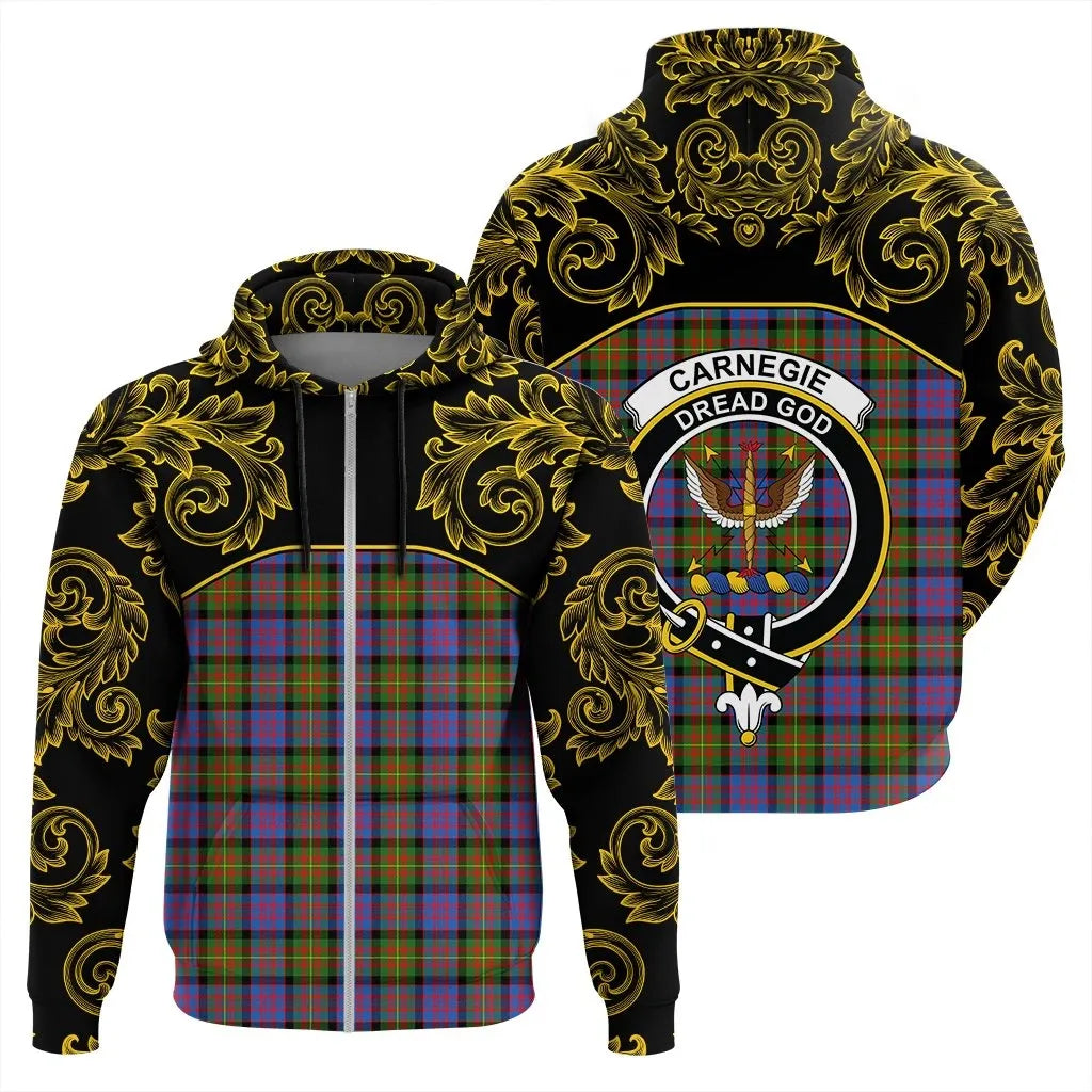 Printivon Carnegie Ancient Tartan Clan Crest Zip Hoodie Empire I