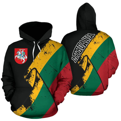 Lithuania Special Grunge Flag Pullover Hoodie