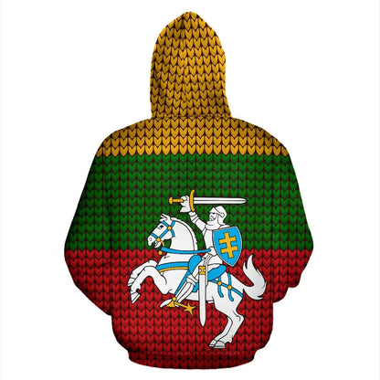 Lithuania Hoodie Knitted Flag Zip Up