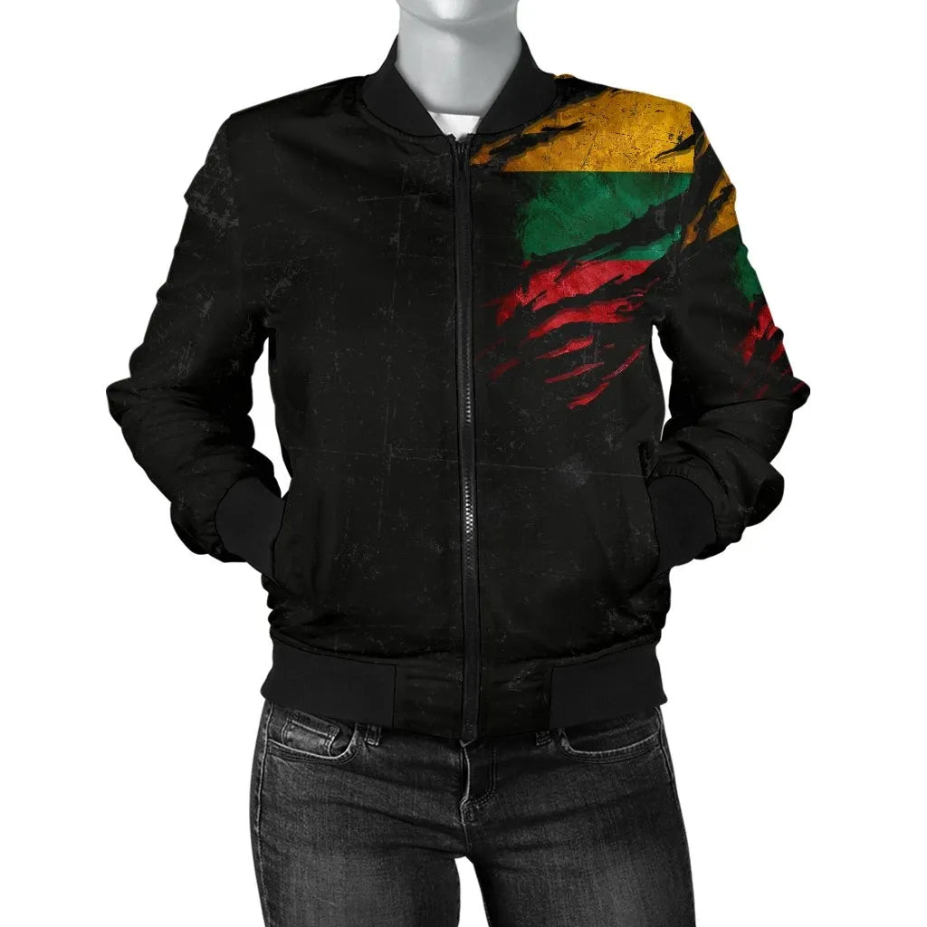 Lithuania in Me Women's Bomber Jacket - Special Grunge Style