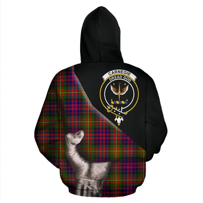 Printivon Carnegie Modern Tartan Clan Crest Hoodie Patronage