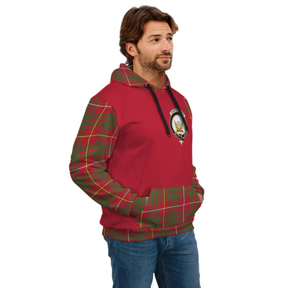 Printivon Carruthers Clans Tartan All Over Hoodie Sleeve Color