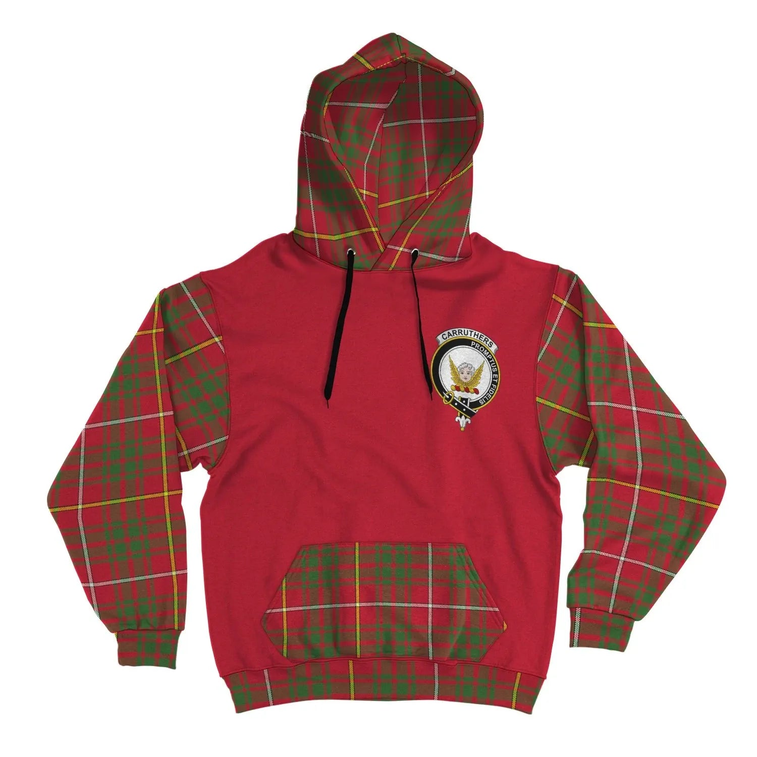Printivon Carruthers Clans Tartan All Over Hoodie Sleeve Color